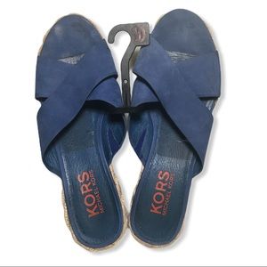 (As Is) Micheal Kors Womens Sandals Leather Platforms 9m